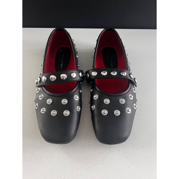 Stella McCartney Ryder Studded Ballet black leather Flats size 37.5 - Picture 3 of 11